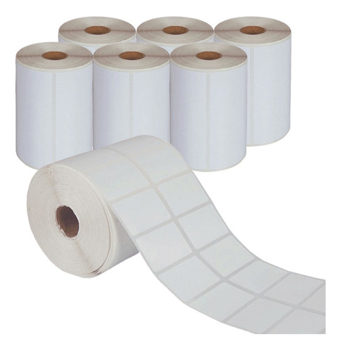 6 Rolos De Etiqueta 50x25mm 2 Colunas Bopp Zebra Argox Elgin