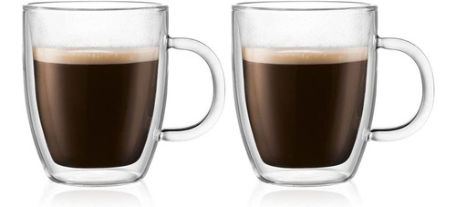 Bodum Bistro Coffee Mug, 10 Ounce (2-pack), Clear Double ...