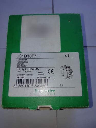 Schneider Lc1d18f7 Contactor Bobina 110v 7.5kw/400v (Usado)