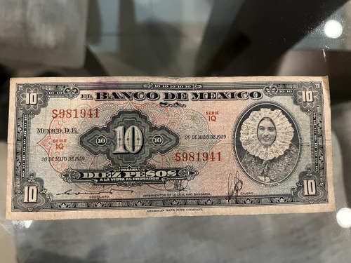 Billete De México De $10 Del Año 1959 Serie Iq