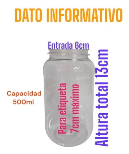 Pack 25 Cilindros C Tapa Chupón 500 Ml Colores Dulcero Tarro