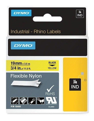 Cinta Dymo Industrial Nylon Flexible 24mm 1´´.