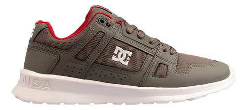 Zapatillas Dc Lifestyle Hombre Stag Lite Gris-rojo Ras