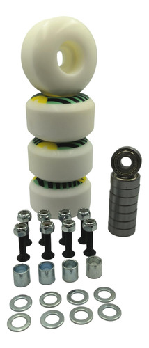 Ruedas Para Skate + Rodamientos Abec5+ Set De Pernos 1 Pul