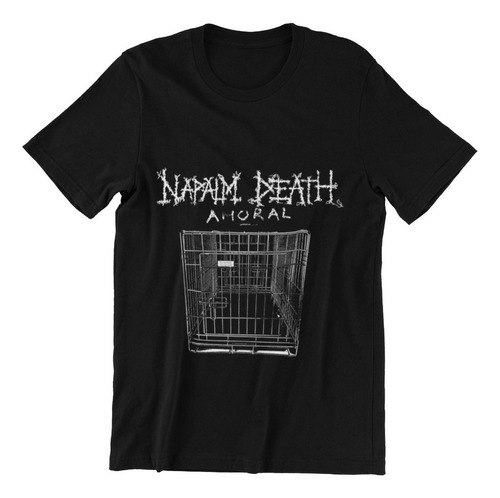 Polera Unisex Napam Death Logo Metal Jaula Estampado Algodon