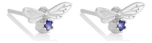 Olivia Burton Aretes para Dama Objame103n Chapa de Plata Piedra Lapis Azul