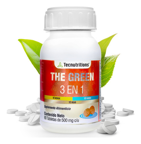 Suplemento Té Verde, The Green 3 En 1, Tecnu® Metabolismo Sabor Sin Sabor