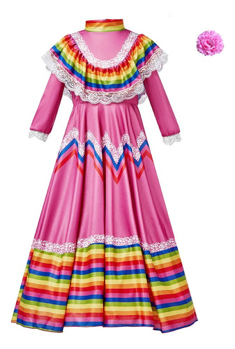 Vestido Mexicano Folclórico Para Mujer, Bailarina Tradiciona