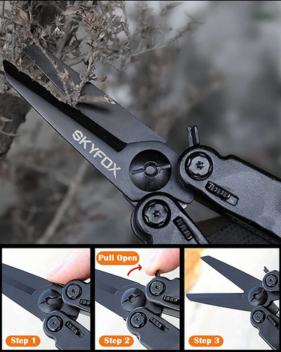 Tesoura De Aço Inoxidável Multiferramenta, Bolso Dobrável 9