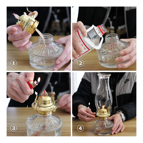 Quinque Antiguo De Aceite De Vidrio Para Interiores
