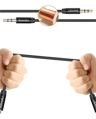 Cable Auxiliar Usams 1m Jack Macho Negro