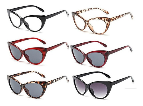 Lentes Ojo De Gato Gatubela Dama Sexy Anteojos Montura Marco