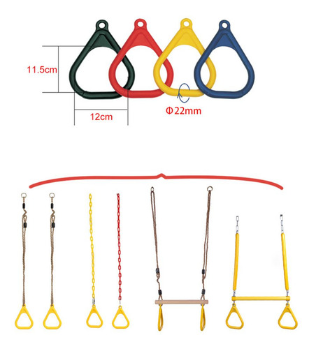 Swing Bar Anillos Anillos De Trapecio Para Barra: Amarillo
