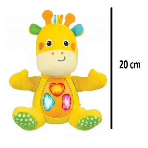 Imagen 2 de 4 de Peluche Didactico Bebe Jirafa Musical Con Luz Sonido Winfun