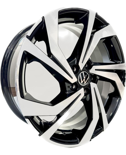 Rodas Scorro Vw Golf Polo Fox Aro 17 5x100 (jogo) + Bicos Cor Preto Com Diamantado