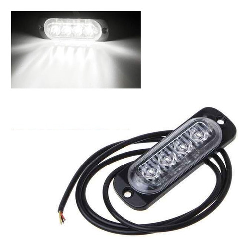 Baliza Flash Estroboscopica Blanco Auto Moto Segurid  12/24v