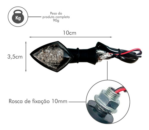 Imagem 4 de 6 de 4 Piscas Led Seta Esportivo Moto Universal Factor 125