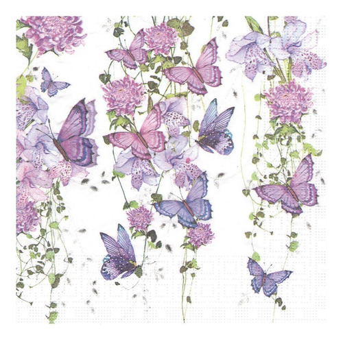 Imagen 6 de 7 de Servilletas Decoupage Laura Craft Set Mariposa Floral 1