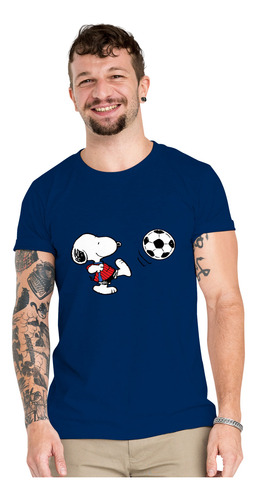 Polera Snoopy Futbol Roja Peanuts Algodon Organico Wiwi