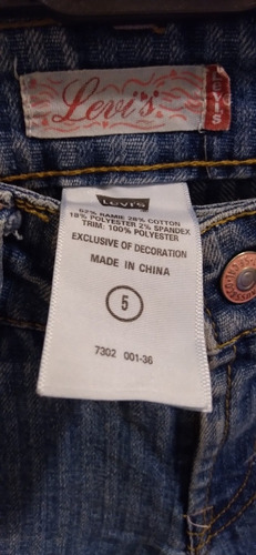 Pantalon Jean Levis Niña Talle 5.importado De Canadá