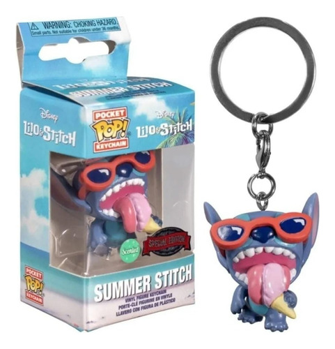 Llavero Funko Pop Keychain Summer Stitch Disney Coleccion