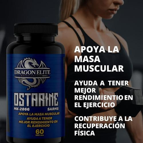 Ostarine 60 Caps Dragon Elite Masa | Resistencia | Fuerza Sin Sabor