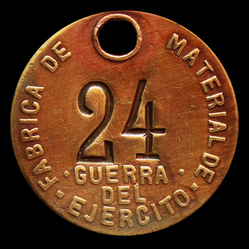 ¬¬ Ficha Chilena Ms / Fábrica Guerra Ejército / Pañol Zp (Usado)