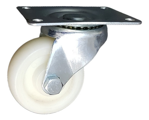 2 Ruedas Pp - Nylon Industrial De 75mm Giratorias 200kg Ruedas Blanco