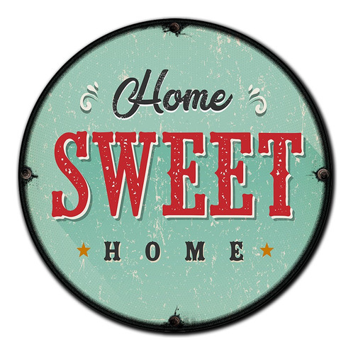 #01 - Cuadro Decorativo Vintage 30 Cm / Home Sweet Home 