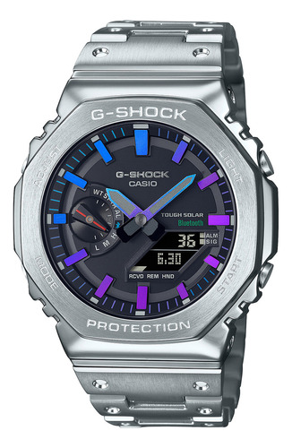 Reloj Hombre Casio Gm-b2100pc-1adr G-shock Correa Plateado Bisel Plateado Fondo Negro