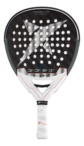 Paleta Padel Drop Shot Conqueror Attack Carbono 24k - Olivos Color Negro - Blanco