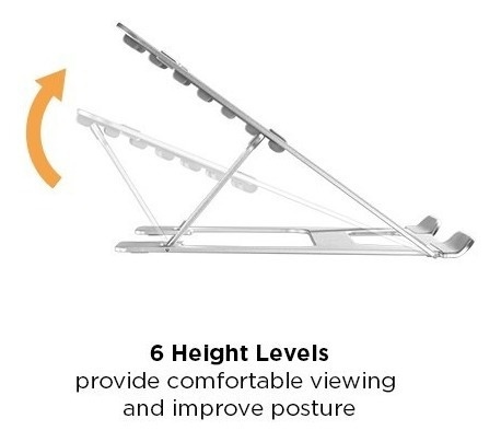 Soporte Portátil Laptop Mac Tablet Base Plegable 6 Niveles