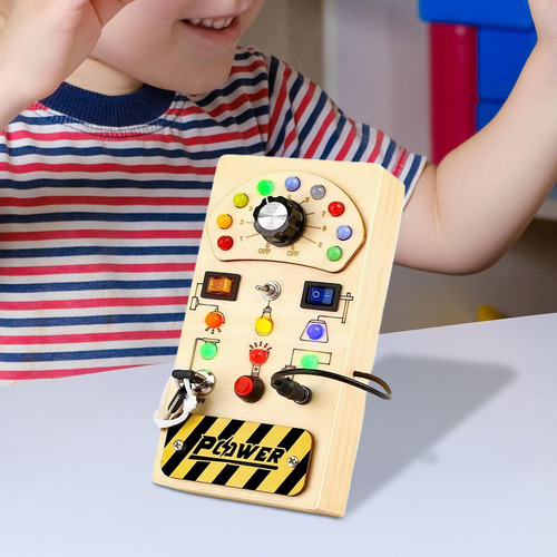 Led Busy Board Tablero Sensorial De Madera Led Para Niños