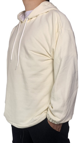 Imagen 2 de 4 de Buzo Frizado Oversize Hoodie Liso Unisex Aesthetic Invierno