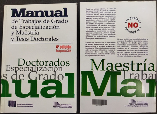 Manual De Trabajos De Grado De Especialización Y M. Upel