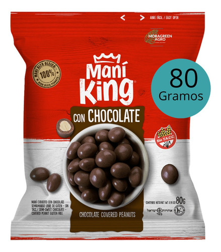 Mani Con Chocolate Mani King X 80g Sin Tacc