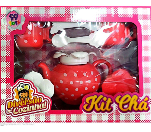 Kit Chá Diversão Na Cozinha Morango Brinquedo 99 Toys