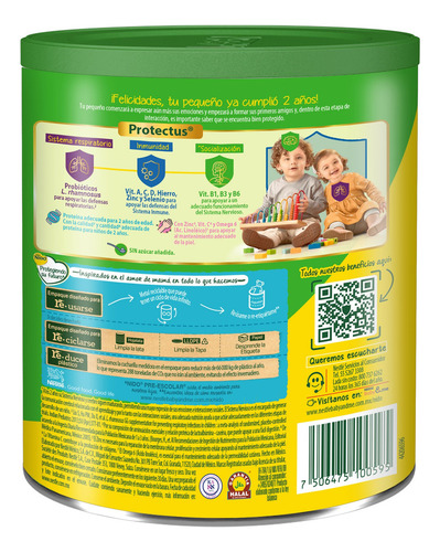 Alimento A Base De Leche Nido Kinder Pre Escolar 2+ Lata 800g