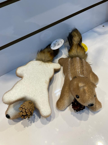 Kit 2 Esquilo 4 Patas Com Pinha Isopor Decoração Ntd13010