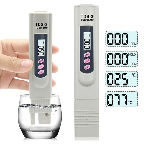 Imagen 7 de 8 de Medidor Tds De Calidad De Agua Solidos Ppm 2 En 1 Termómetro