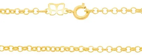 comprar Cordão Rommanel Banhado Ouro 18k Elo Português Médio Bonito Cor Dourado