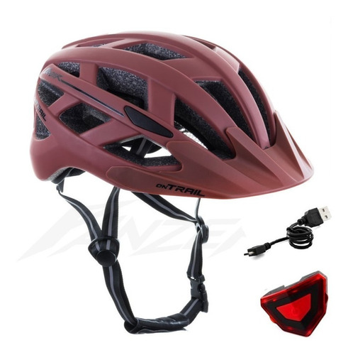 Casco Mtb Montaña On Trail Panzer Con Luz Recargable Usb