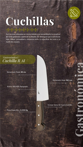 Imagen 2 de 6 de Cuchilla Artesanal Gastronómica R.
