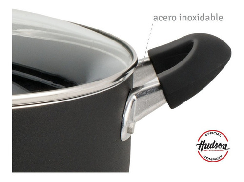 Cacerola Hudson Antiadherente 26 Cm Aluminio Color Negro