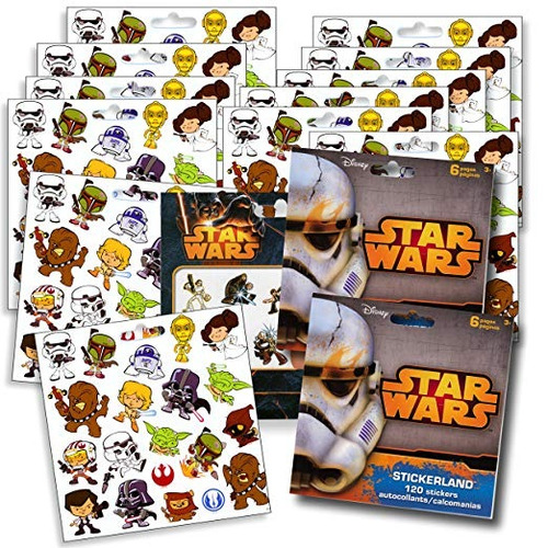 Star Wars Stickers Party Favors ~ Conjunto De 2 Etiqueta Pac
