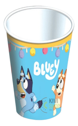 Vaso Desechable Fiesta Bluey 9 Oz Color Azul