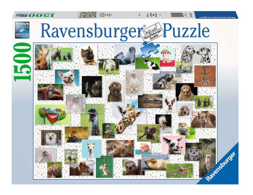 Rompecabezas Ravensburger 1500 Collage Animales Divertidos