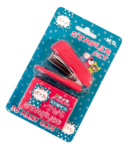Set De Mini Engrapadora Gatitos Y Grapas