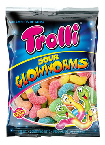 Gomitas Trolli Gusanos Acidos Gluten Free 100gr