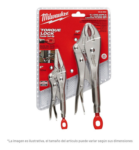 Alicates Ajustables De Bloqueo Milwaukee 48223602 2 Pz